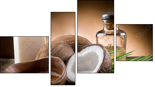 natural coconut walnut oil and soap - Four-piece canvas, Fortyk