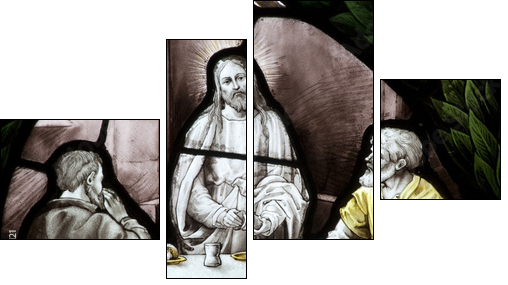 Last supper stained glass - Four-piece canvas, Fortyk
