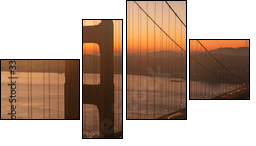 Golden Gate Bridge at Dawn - Four-piece canvas, Fortyk