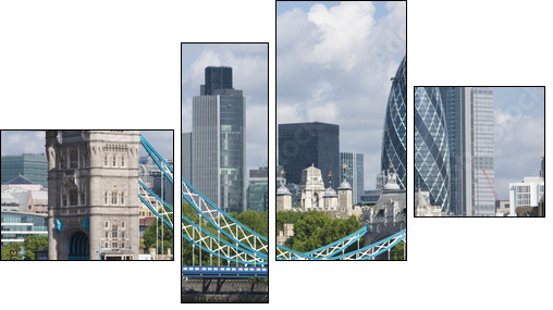 Tower Bridge and the Gherkin - Four-piece canvas, Fortyk