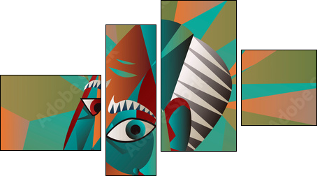 cubist great painter face portrait painting - Four-piece canvas, Fortyk