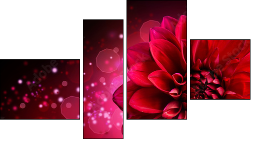 Dahlia Autumn flower design - Four-piece canvas, Fortyk