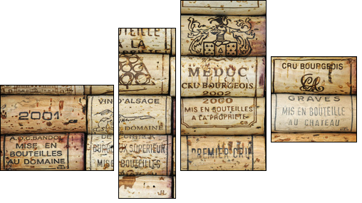 Background of wine corks - Four-piece canvas, Fortyk