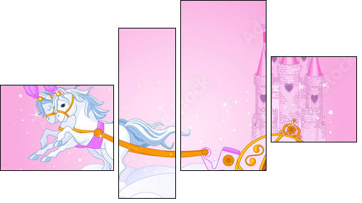 Sky carriage illustration - Four-piece canvas, Fortyk