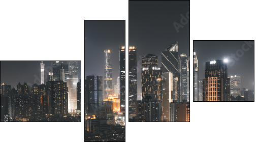 guangzhou city at night - Four-piece canvas, Fortyk