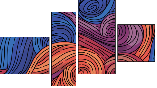 Seamless vector pattern. Van Gogh style - Four-piece canvas, Fortyk