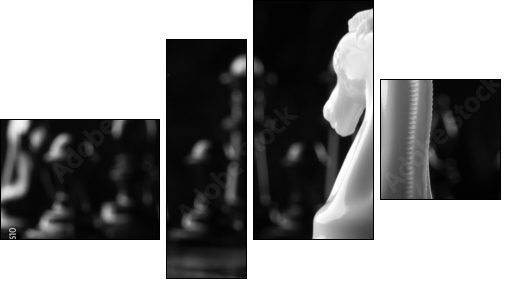 white knight chess piece - Four-piece canvas, Fortyk