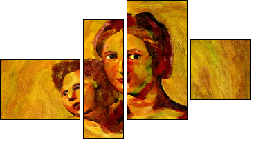 Madonna and Child Painting - Four-piece canvas, Fortyk