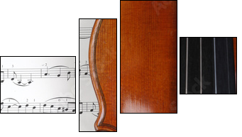 Geige mit Noten - Four-piece canvas, Fortyk