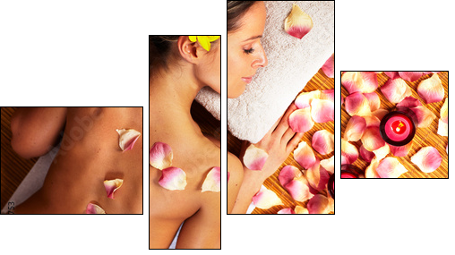 Young woman in Spa massage salon. - Four-piece canvas, Fortyk