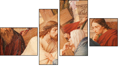 Gent - Jesus and Mary on the cross way -  st. Peter s church - Four-piece canvas, Fortyk