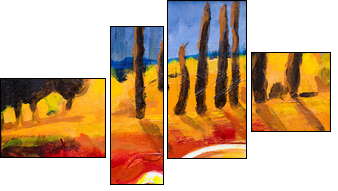 Two cups of coffee - Four-piece canvas, Fortyk