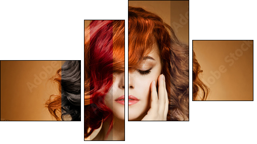 Beauty Portrait. Concept Coloring Hair - Four-piece canvas, Fortyk
