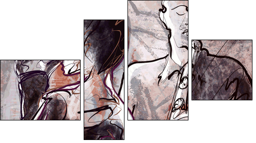 Jazz band with dancers - Four-piece canvas, Fortyk
