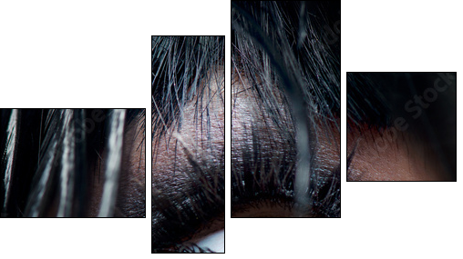 Smokey Eyes Make-up close-up. Black Eyeshadow - Four-piece canvas, Fortyk
