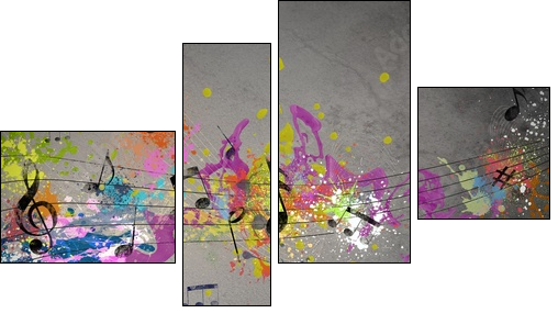 Musical grunge background - Four-piece canvas, Fortyk