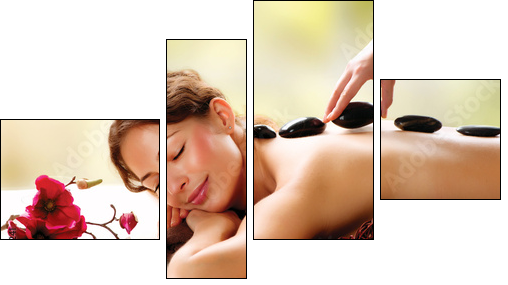 Spa Salon. Stone Massage. Dayspa - Four-piece canvas, Fortyk