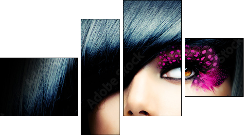 Fashion Brunette Model Portrait. Hairstyle - Four-piece canvas, Fortyk