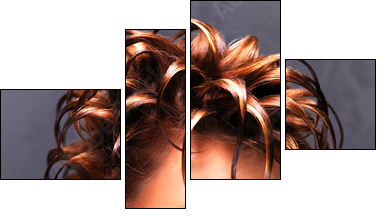 Beautiful woman with fashion  hairstyle and pink makeup - Four-piece canvas, Fortyk
