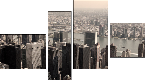 Skyline of Manhattan - sepia image - Four-piece canvas, Fortyk