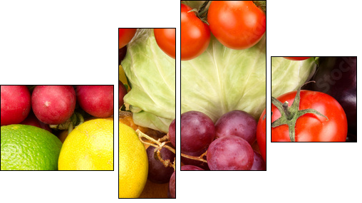 bright background  of vegetables and fruits - Four-piece canvas, Fortyk