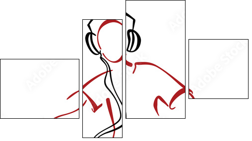 DJ behind console - Four-piece canvas, Fortyk