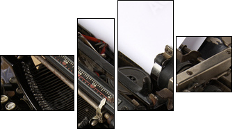 Typewriter with paper scattered - conceptual image - Four-piece canvas, Fortyk