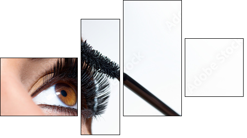 Mascara Applying. Long Lashes closeup - Four-piece canvas, Fortyk