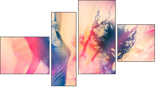 arty picture of dancing girls / disco disco 07 - Four-piece canvas, Fortyk