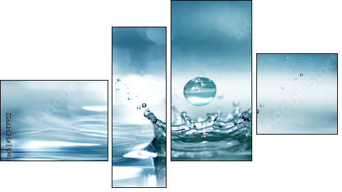 Splash water - Four-piece canvas, Fortyk