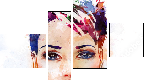 Fashion illustration of the beautiful girl - Four-piece canvas, Fortyk
