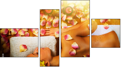 Beautiful woman having massage. - Four-piece canvas, Fortyk