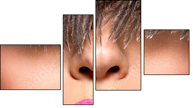  Closeup Beautiful female lips with pink  lipstick - Four-piece canvas, Fortyk