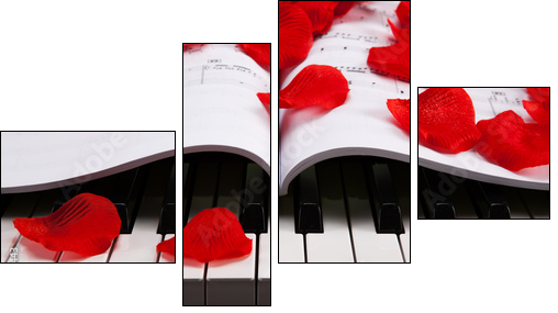 Piano keys and musical book - Four-piece canvas, Fortyk