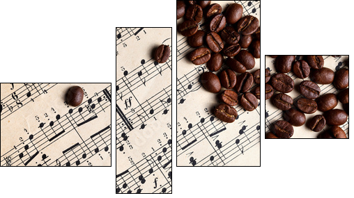 Music and coffe beans - Four-piece canvas, Fortyk