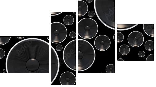 Loud Speakers Background - Four-piece canvas, Fortyk