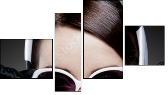 gorgeous caucasian brunette with sunglasses - Four-piece canvas, Fortyk