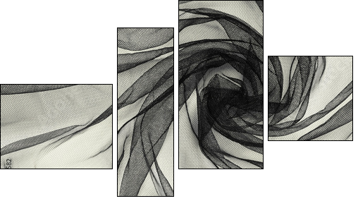 Black tulle background - Four-piece canvas, Fortyk