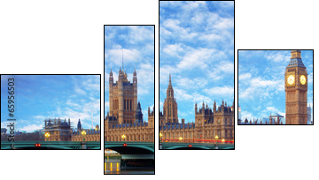 London panorama - Big ben, UK - Four-piece canvas, Fortyk