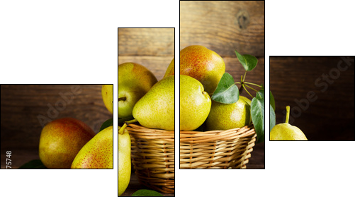 still life with fresh pears - Four-piece canvas, Fortyk