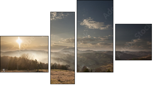 Majestic sunset - Four-piece canvas, Fortyk