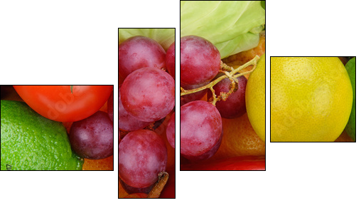 bright background  of vegetables and fruits - Four-piece canvas, Fortyk