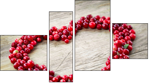 heart shape of fresh berries - Four-piece canvas, Fortyk
