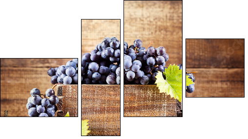 grape in wooden box - Four-piece canvas, Fortyk