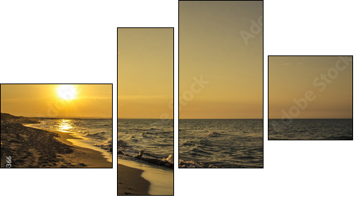 Tramonto sulla spiaggia - Four-piece canvas, Fortyk