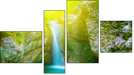 small mountain waterfall - Four-piece canvas, Fortyk