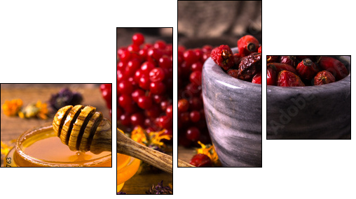 Honey and herbs - Four-piece canvas, Fortyk