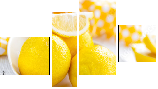 Lemons - Four-piece canvas, Fortyk