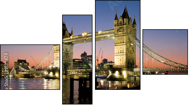 Tower Bridge Panorama - Four-piece canvas, Fortyk