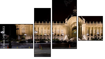 Petit Palais (Small Palace) in Paris at night - Four-piece canvas, Fortyk